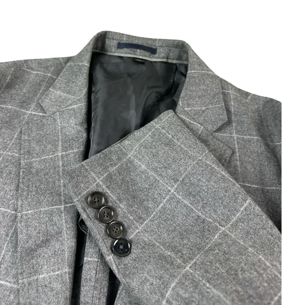 J.Crew Ludlow Slim Gray Windowpane Check Vitale Barberis Supersonic Blazer 40R
